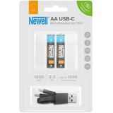 Newell AA USB-C Rechargeable Battery 1550 mAh 2 Pcs Blister