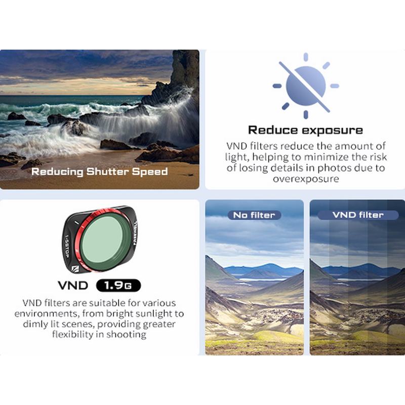 Freewell Osmo Pocket 3 Variable ND 1-5 Stop 6-9 Stop Filters - 2pack