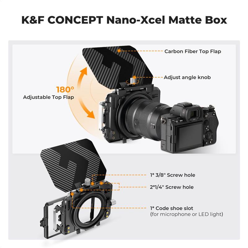 K&F Concept Matte Box Filter Kit w/ 2 Frames