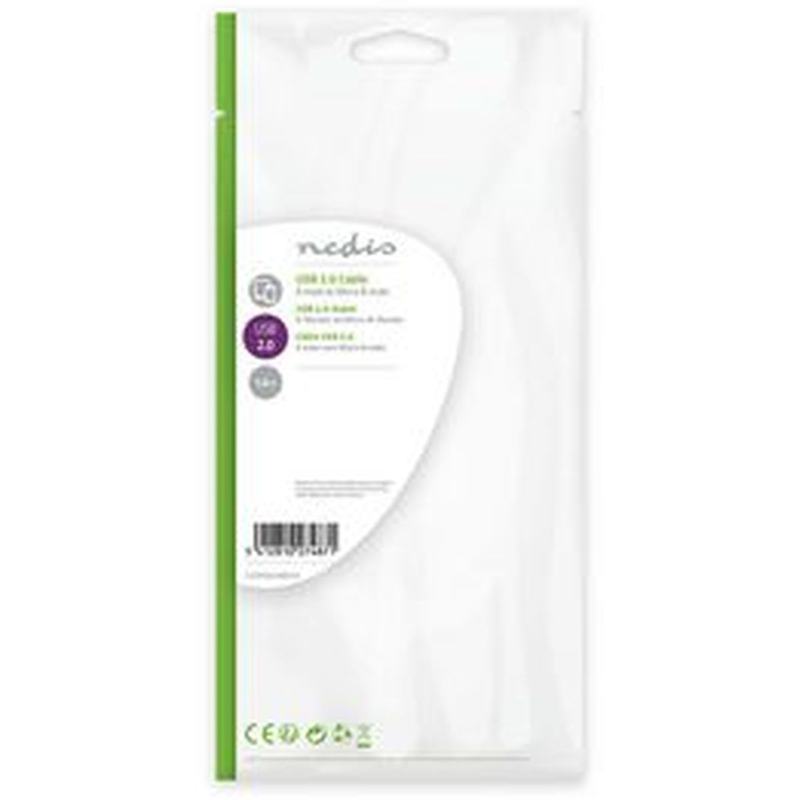 Nedis Flat USB 2.0-CABLE A M-Micro-B M 1.0m BK