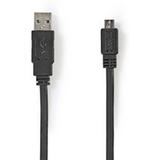 Nedis Flat USB 2.0-CABLE A M-Micro-B M 1.0m BK