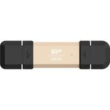 Silicon Power DS72 SSD Stick 250GB USB 3.2 Gen 2 Type-A & Type-C (Gold)
