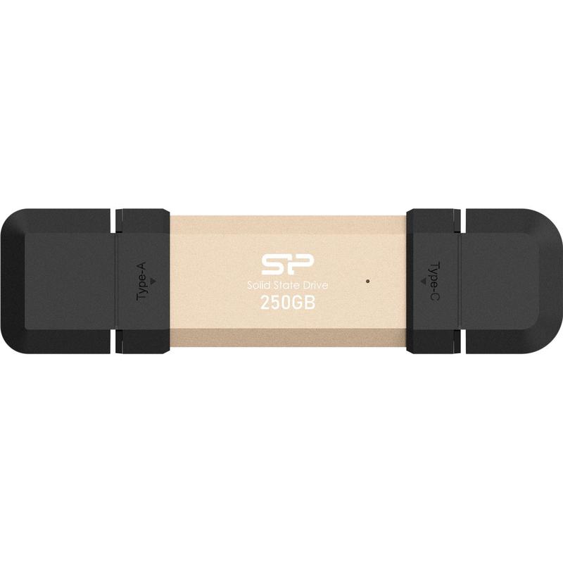 Silicon Power DS72 SSD Stick 250GB USB 3.2 Gen 2 Type-A & Type-C (Gold)