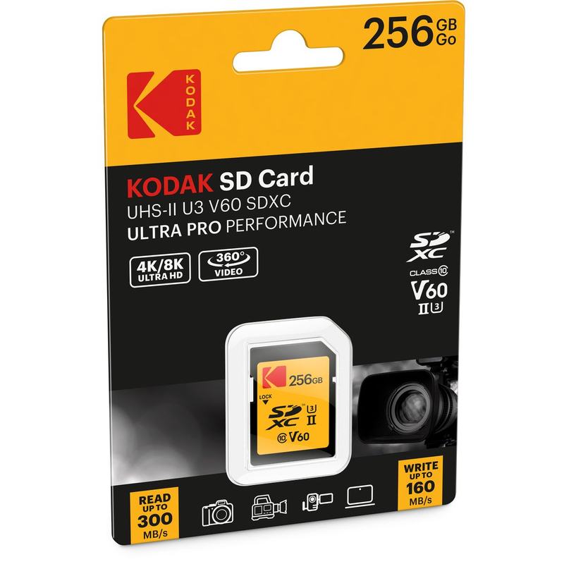 Kodak SDXC 256GB UHS-II U3 V60 Ultra Pro