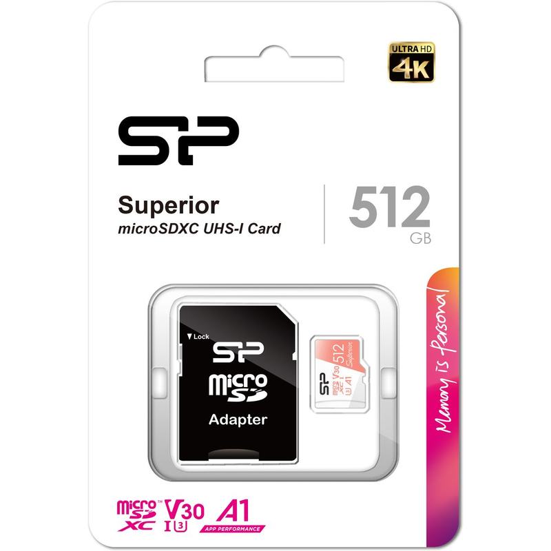 Silicon Power MicroSDXC Superior Pro C10 UHS-1 U3 V30 512GB