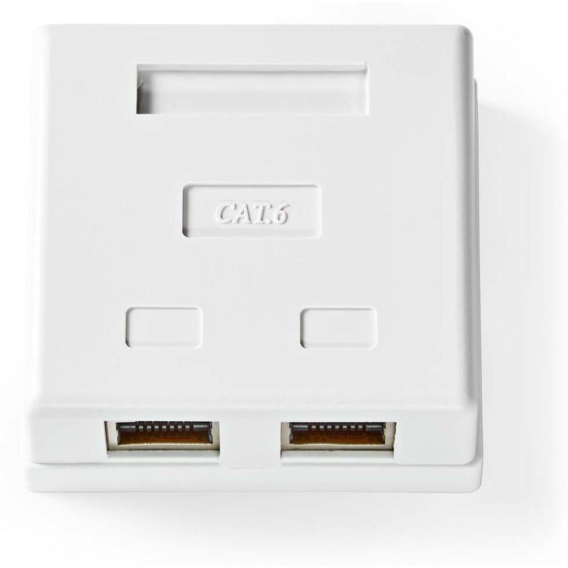 Nedis Network Wall Box Surface Mounted 2 Poort(EN) STP CAT6 Straight Female