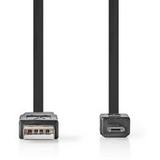 Nedis Flat USB 2.0-CABLE A M-Micro-B M 1.0m BK