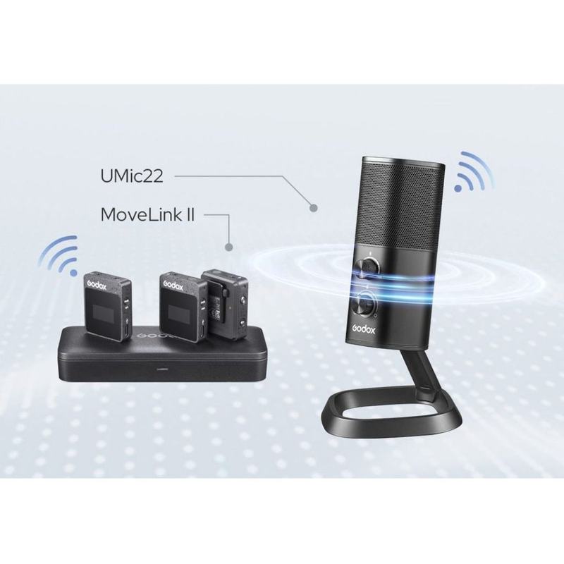 Godox UMIC22 Dual-Pattern USB Condenser Microphone 2.4GHz