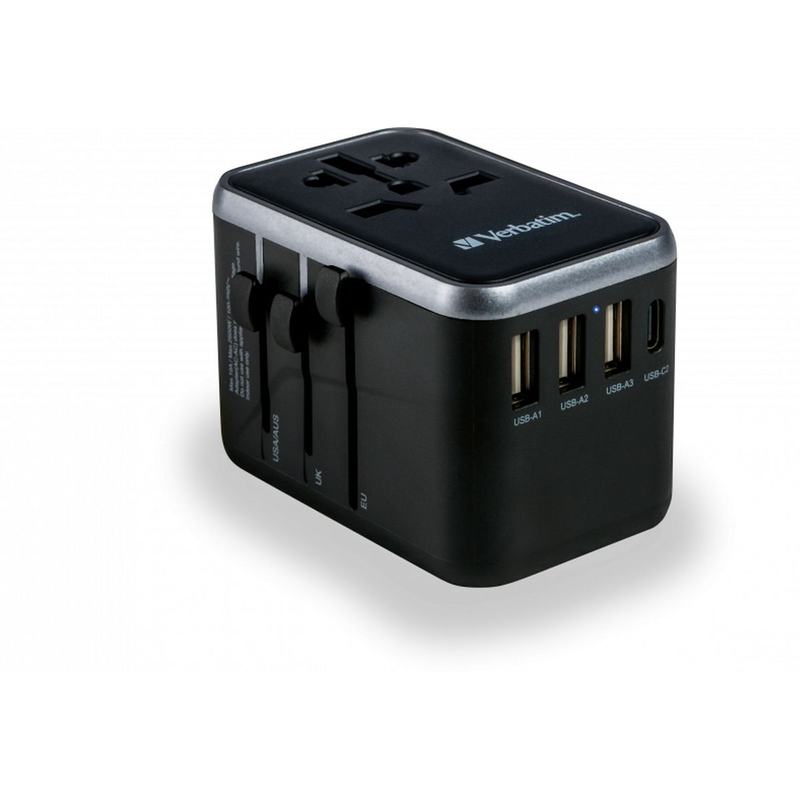 Verbatim Universal Travel Adapter UTA-04 PD61W / QC / 3XUSB / 2XTYPE-C