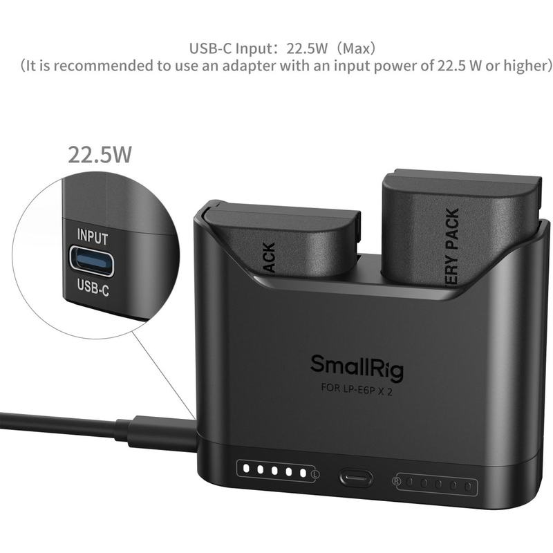 SmallRig 5485 Turbo Charging Kit For LP-E6P Camera Batteries