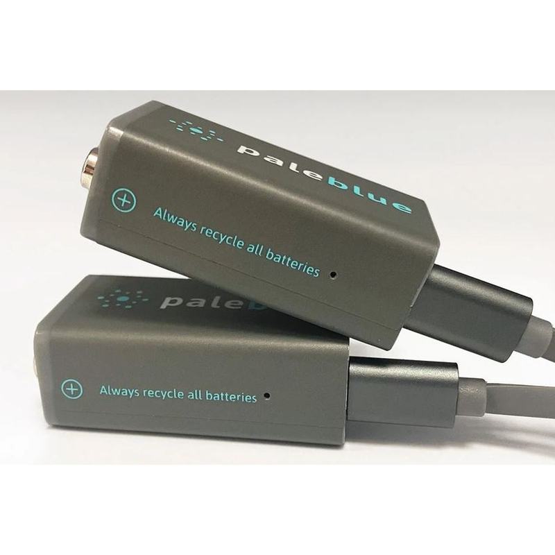 Pale Blue Li-ion Rechargeable 9V Battery USB-C 5000mAh
