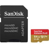 SanDisk Extreme Plus MicroSDXC 64GB+SD Adapter A