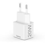Hama Fast Charger USB-C PD/Qualcomm Mini-Charger 20 W White