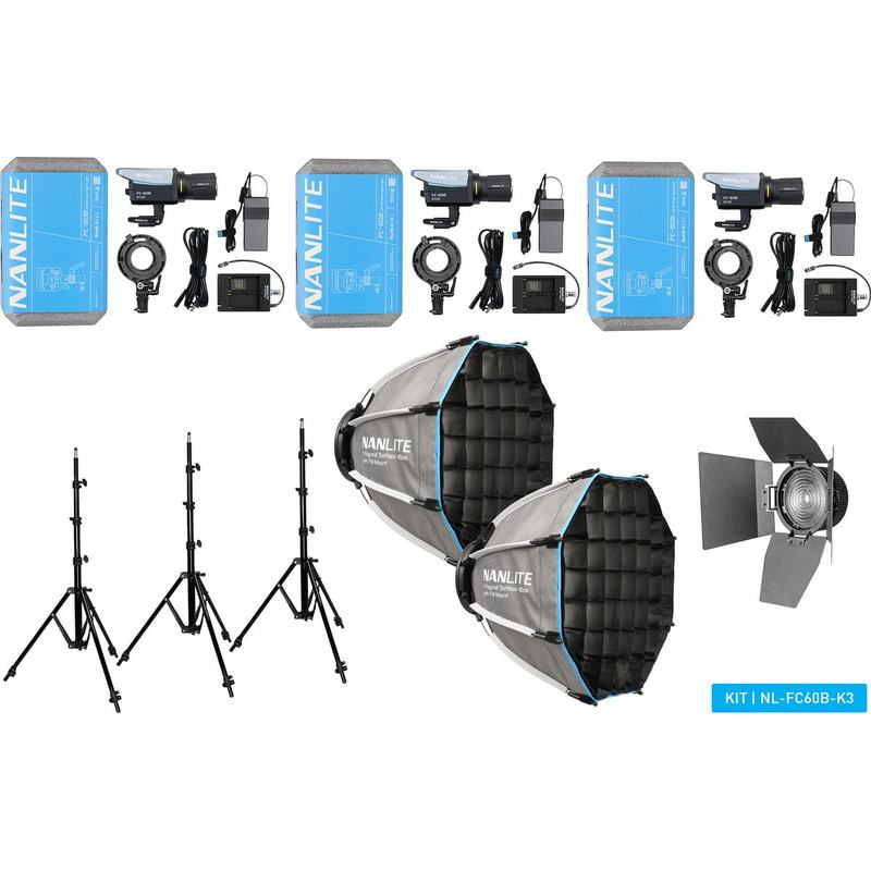 Nanlite FC-60B LED Bi-Colour Spot Light Tripple Kit