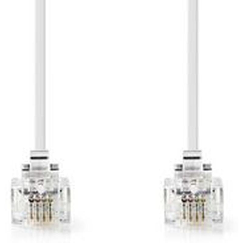 Nedis Telecom Cable RJ11 (6P4C) F-RJ11 (6P4C) F Plat 5.00m WH