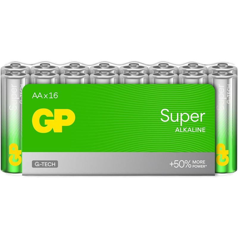 GP AA Battery GP Alkaline Super 1.5V 16 PCs