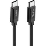 Hama Charging Cable Fabric USB-C - USB-C 100W 1.5 M Nylon Black