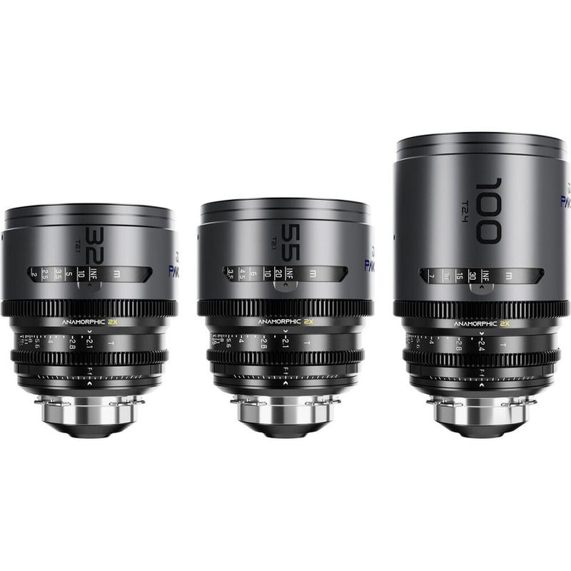 DZOFILM Pavo 2X Anamorphic Prime B Set 32/55/100mm T2.1 Blue Pl&ef Mt (M)