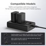 K&F Concept NP-FW50 Dual Battery-Charger USB-C w/ Display