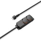 Hama Power Strip 2-FOLD For Outside IP44 Wall Mounting 2 M Black