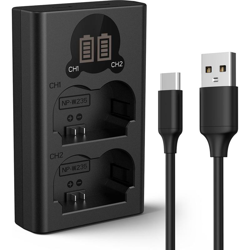 K&F Concept NP-W235 Dual Battery-Charger USB-C w/ Display