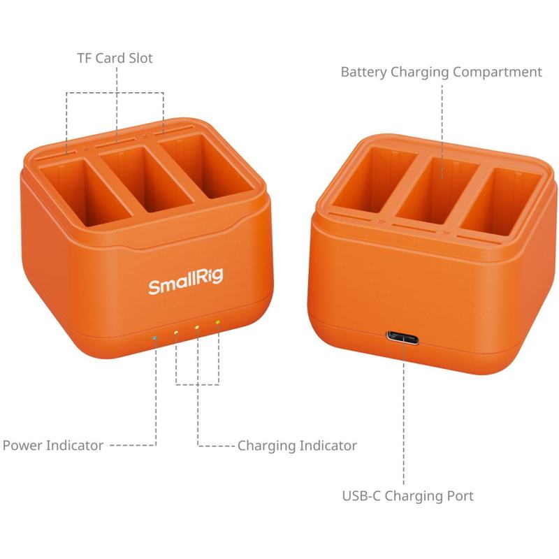 SmallRig 5921 Camera Battery Charger For DJI Action 6 / Action 5 Pro / Osmo 360