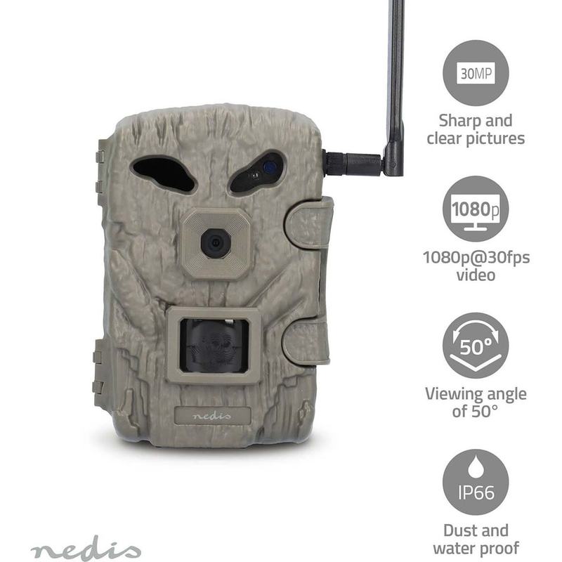 Nedis Wildlife Camera 1080P@30FPS 30.0 MP IP66 IR Night Vision Angle/Motion: 50°