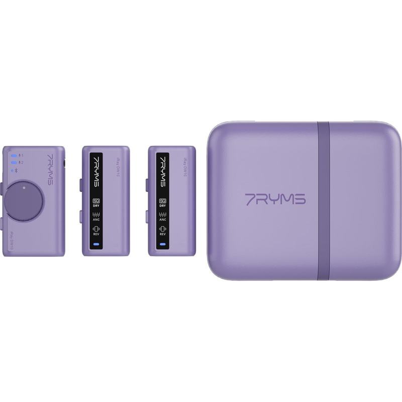 7Ryms iRay DW10 Wireless Microphone 2 Transmitters + Case Purple