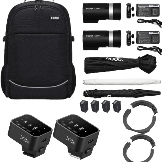 Godox AD300PRO Dual 2 Heads Kit Flash (Flitsset)